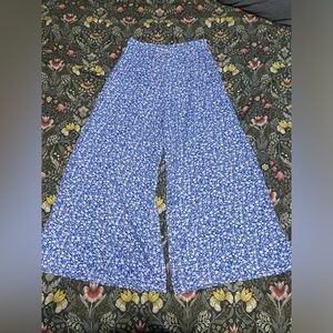 Blue Floral Palazzo Pants